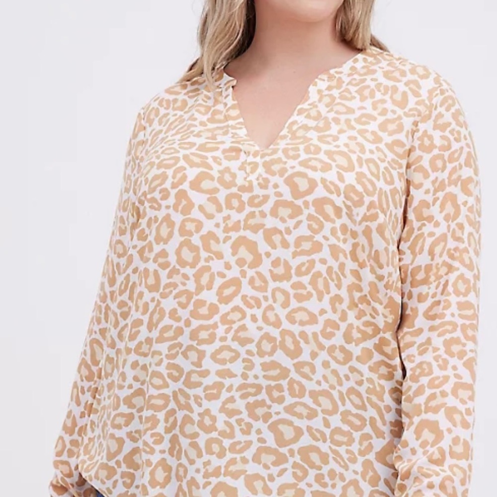 Torrid Georgette Lightweight Leopard Print Blouse - Sizes 1X & 2X